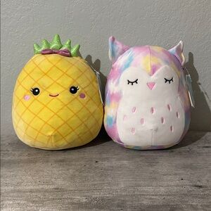 Squishmallows 8” Bundle – Maui Pineapple & Lesedi Owl | Very Good Condition